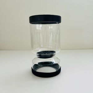 GOURMET KITCHEN Hourglass Glass Drain Insert Flippable Pickle Jar